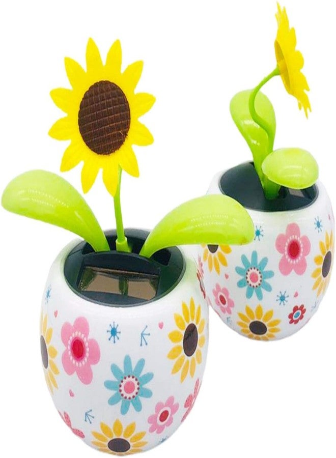 DPWOUM 1PCS Solar Dancing Flowers Solar Powered Dancing Sunflower, Cute Solar Powered Dancing Swinging Flower Toy, Swinging Solar Power Flip Flap Flower Decor Toys for Car Home Desk (Sunflower) - Image 5